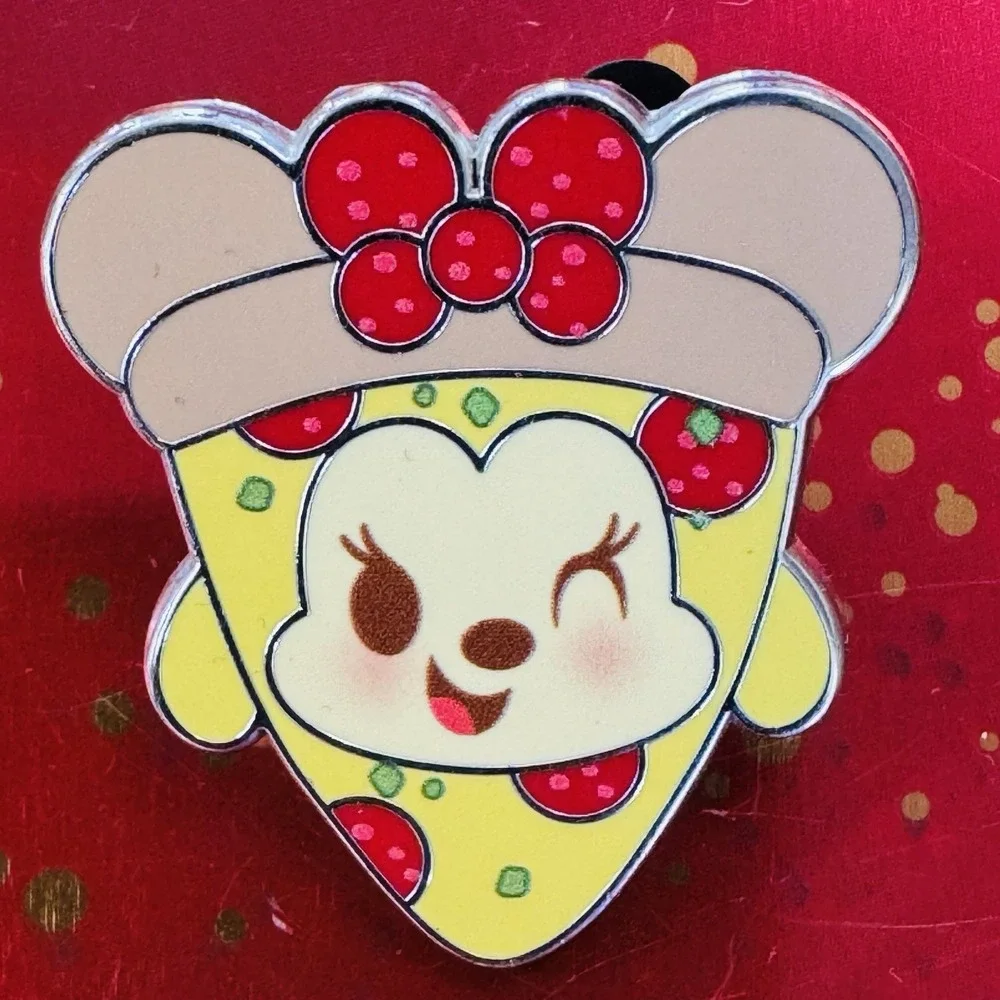Disney pin 159991 Minnie Mouse Pepperoni Pizza Munchlings Series 3 bow